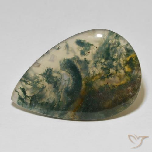 73.43ct Naturale Multicolore Agata muschiata, Forma a pera, Opaco