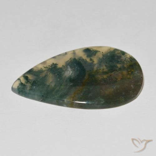 Agata muschiata Multicolore naturale da 73.43 ct, Forma a pera, Opaco