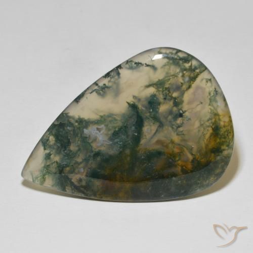 85.14ct Naturale Multicolore Agata muschiata, Forma a pera, Opaco
