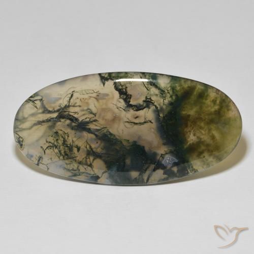 83.26ct Naturale Multicolore Agata muschiata, Ovale, Opaco