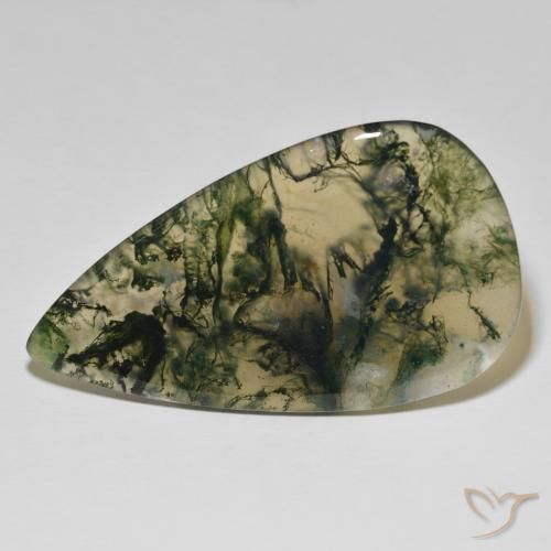 90.45ct Naturale Multicolore Agata muschiata, Forma a pera, Traslucido