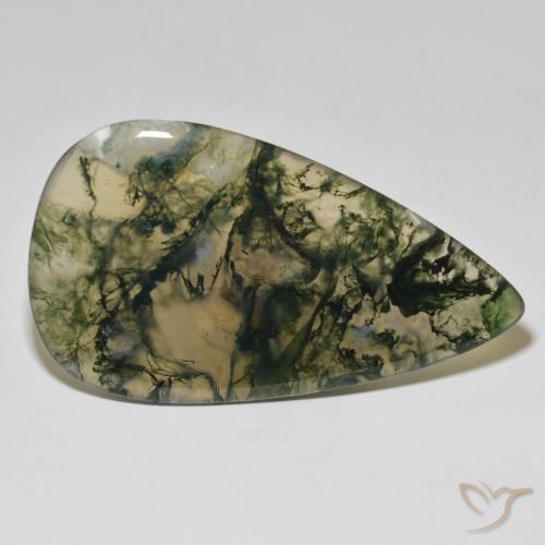 Agata muschiata Multicolore naturale da 90.45 ct, Forma a pera, Traslucido