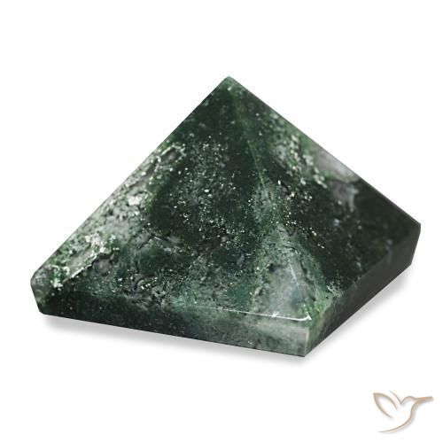 Agata muschiata Verde scuro naturale da 79,96 ct, Quadrato, Opaco