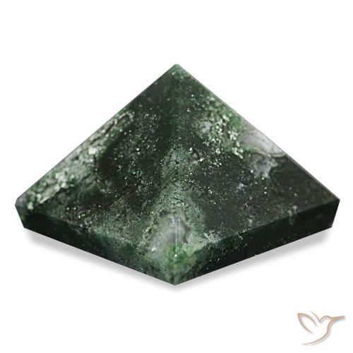 Agata muschiata Verde scuro naturale da 79,96 ct, Quadrato, Opaco