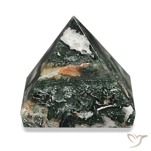 Agata muschiata Verde scuro naturale da 90.83 ct, Quadrato, Opaco