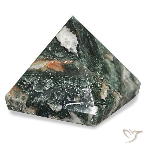 Agata muschiata Verde scuro naturale da 90.83 ct, Quadrato, Opaco