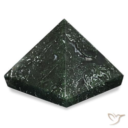 Agata muschiata Verde scuro naturale da 90.36 ct, Quadrato, Opaco