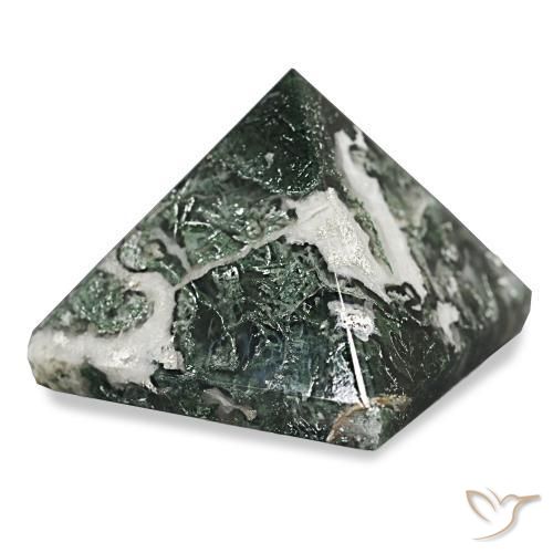 Agata muschiata Verde scuro naturale da 89.34 ct, Quadrato, Opaco