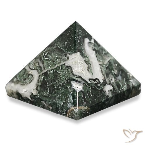 Agata muschiata Verde scuro naturale da 89.34 ct, Quadrato, Opaco