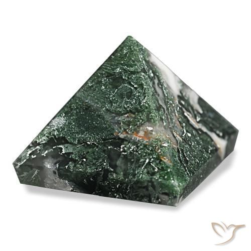 Agata muschiata Verde scuro naturale da 90.69 ct, Quadrato, Opaco