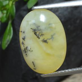Opale muschiata naturale giallo da 4,33 ct, taglio ovale, traslucido