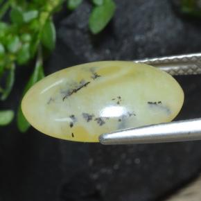 Opale muschiata naturale giallo da 4,33 ct, taglio ovale, traslucido