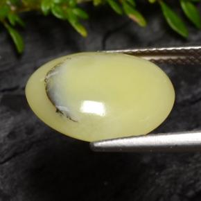 Opale muschioso Giallo crema naturale da 4.25 ct, Taglio ovale, Traslucido