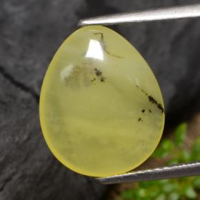 Opale muschiata naturale giallo da 3,69 ct, taglio a pera, traslucido