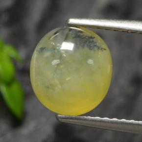 Opale muschioso Dendrite gialla naturale da 1.93 ct, Taglio ovale, Traslucido