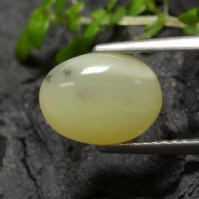 Opale muschioso Giallo crema naturale da 1.93 ct, Taglio ovale, Traslucido