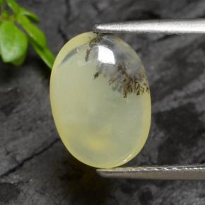 Opale muschioso Dendrite gialla naturale da 2.14 ct, Taglio ovale, Traslucido