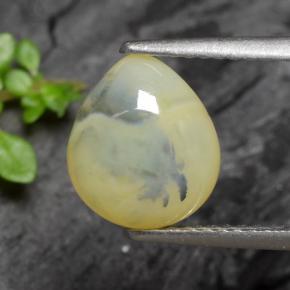 Opale muschiata naturale giallo da 1,79 ct, taglio a pera, traslucido