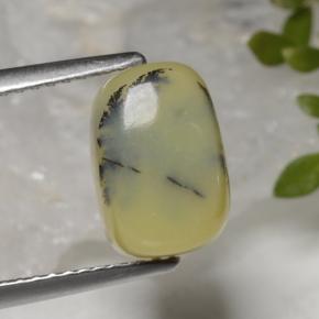 Opale muschiata naturale giallo da 3,88 ct, taglio a cuscino, opaco