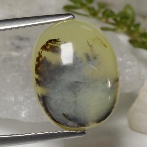Opale muschiata naturale giallo da 6,23 ct, taglio ovale, traslucido