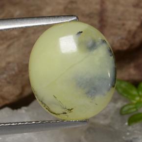 Opale muschiata dendrite gialla naturale da 3,18 ct, taglio ovale, traslucido