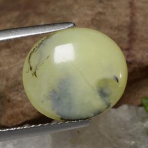 Opale muschiata dendrite gialla naturale da 3,18 ct, taglio ovale, traslucido