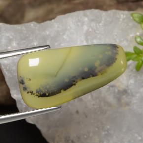 Opale muschioso Dendrite gialla naturale da 8.75 ct, Forma fantasia, Traslucido