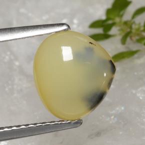 Opale muschiata naturale giallo da 1,59 ct, taglio a pera, traslucido