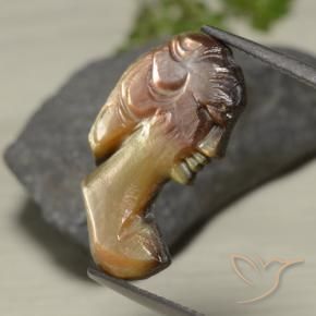 Madreperla Grigio fumo naturale da 5.07 ct, Taglio a fantasia, Opaco