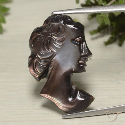 5.69ct Naturale Marrone cioccolato Madreperla, Taglio a fantasia, Opaco