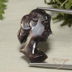 Madreperla Marrone cioccolato naturale da 5.69 ct, Taglio a fantasia, Opaco