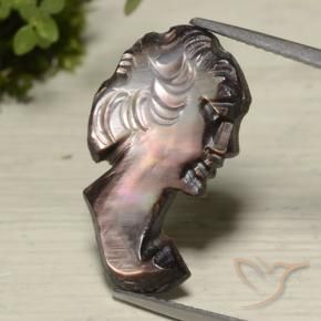 Madreperla Hickory Brown naturale da 4.89 ct, Taglio a fantasia, Opaco