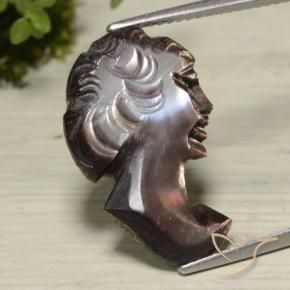 Madreperla Hickory Brown naturale da 4.89 ct, Taglio a fantasia, Opaco