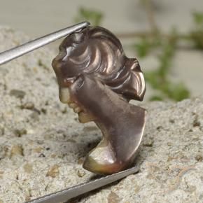 Madreperla Grigio fumo naturale da 4.43 ct, Taglio a fantasia, Opaco