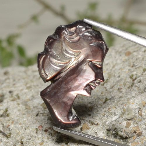 3.90ct Naturale Grigio fumo Madreperla, Taglio a fantasia, Opaco