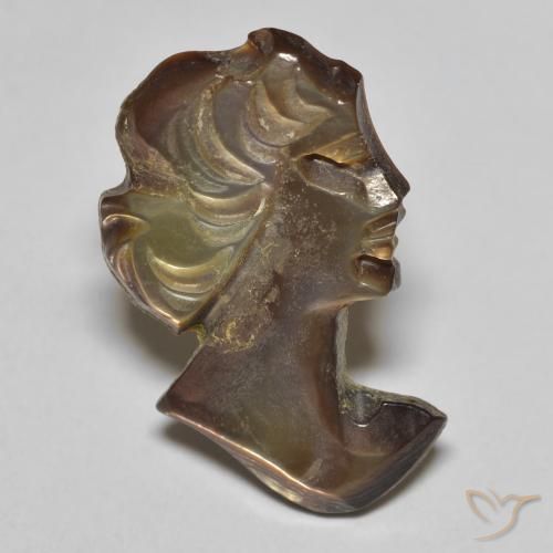 3.67ct Naturale Grigio fumo Madreperla, Taglio a fantasia, Opaco
