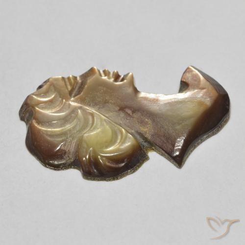 Madreperla Grigio fumo naturale da 3.67 ct, Taglio a fantasia, Opaco