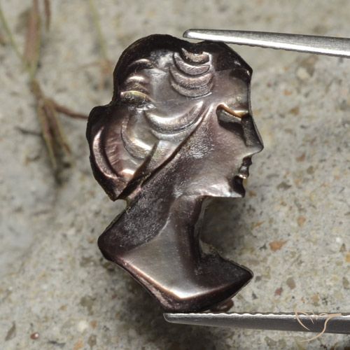4.17ct Naturale ombra marrone Madreperla, Taglio a fantasia, Opaco