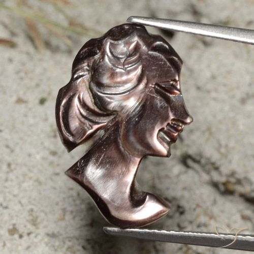 3.45ct Naturale Marrone cioccolato Madreperla, Taglio a fantasia, Opaco