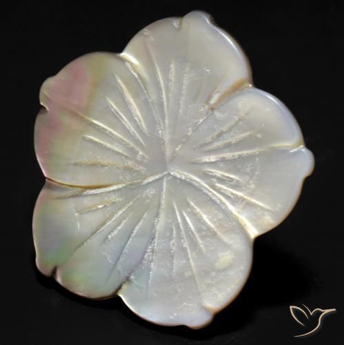 24.27ct Naturale Bianco Madreperla, Taglio a fiore, Opaco