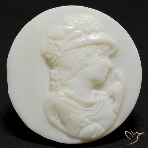 14.55ct Naturale Bianco caldo Madreperla, Rotondo, Opaco