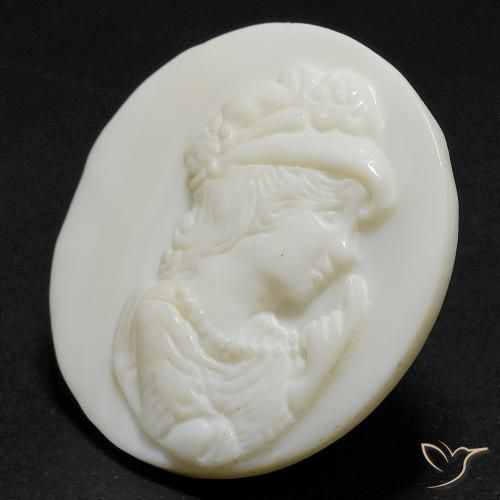 Madreperla Bianco caldo naturale da 14.55 ct, Rotondo, Opaco
