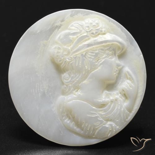 13.32ct Naturale Bianco caldo Madreperla, Rotondo, Opaco