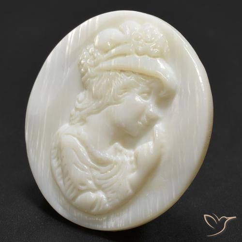 Madreperla Bianco caldo naturale da 15.22 ct, Rotondo, Opaco