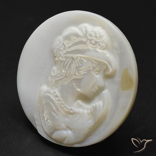 Madreperla Bianco caldo naturale da 14.12 ct, Rotondo, Opaco