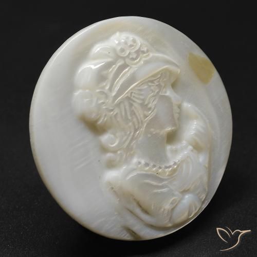 Madreperla Bianco caldo naturale da 14.12 ct, Rotondo, Opaco