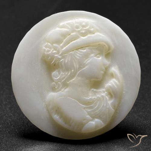 14.65ct Naturale bianco perla Madreperla, Rotondo, Opaco