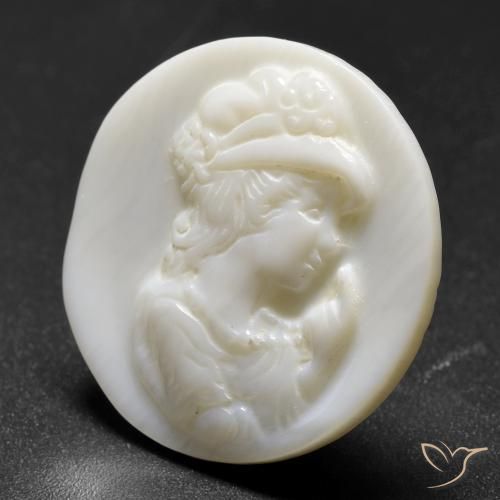Madreperla bianco perla naturale da 13.87 ct, Rotondo, Opaco