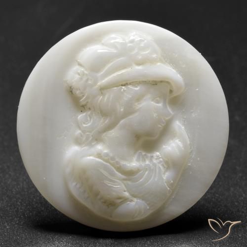 17.23ct Naturale bianco perla Madreperla, Rotondo, Opaco