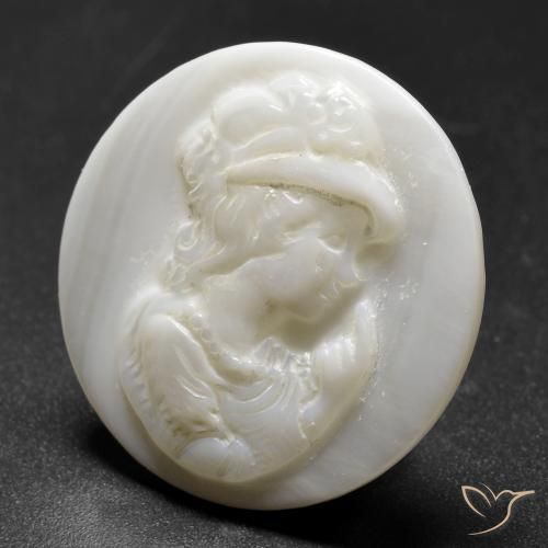 Madreperla bianco perla naturale da 17.23 ct, Rotondo, Opaco